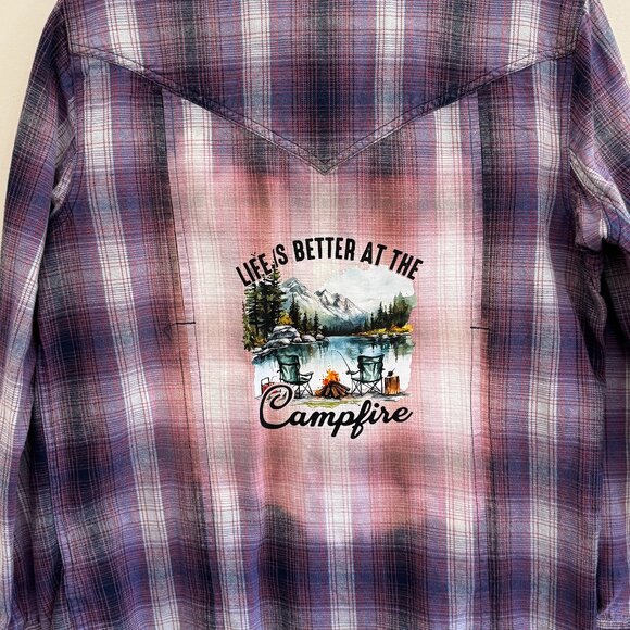 Duluth Trading Co Tops - Duluth Trading Flannel - Life is Better at the Campfire Upcycled - Size Medium